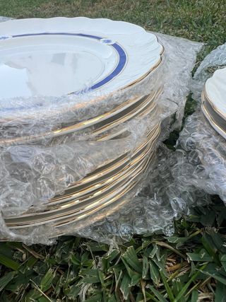 Vajilla San Claudio porcelana azul y blanca