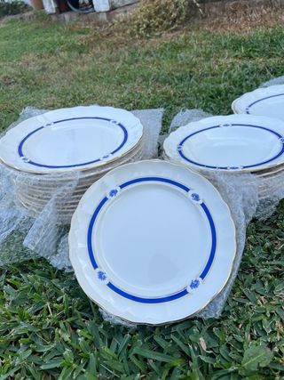 Vajilla San Claudio porcelana azul y blanca