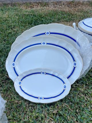 Vajilla San Claudio porcelana azul y blanca