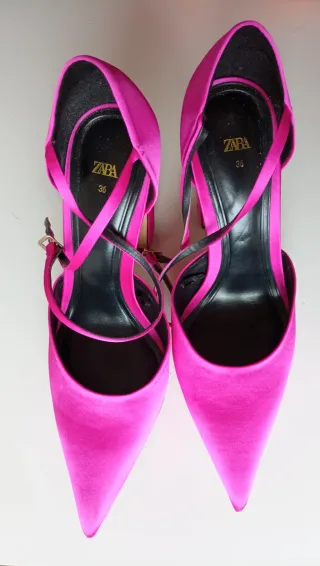 Zapatos de tacón rosa plataforma