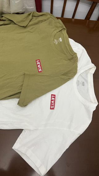 2 Camisetas Levis Básicas Verde y Blanca