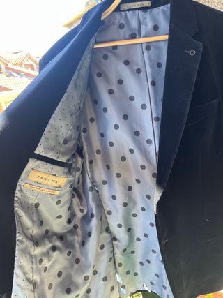 Americana Terciopelo Zara Azul Marino