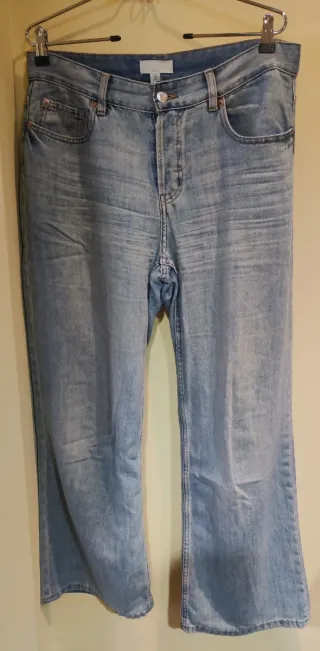 Pantalón vaquero ancho azul