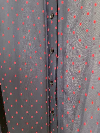 Blusa Zara azul con puntos rosas