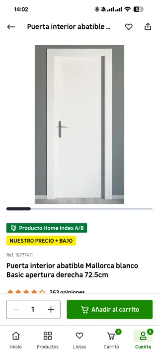 4 Puertas interiores abatibles blancas