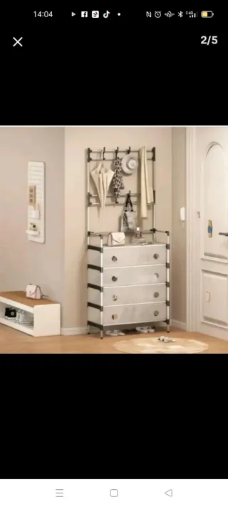 Scarpiera cappelliera grigio/bianco