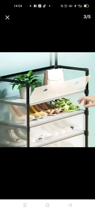 Scarpiera cappelliera grigio/bianco