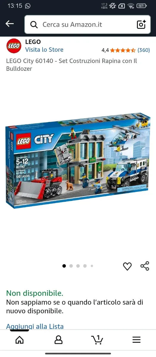 Set LEGO City Polizia 60140