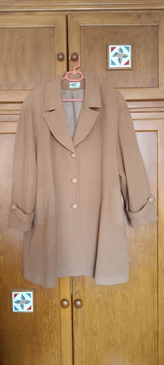 Abrigo mujer paño color camel ( rojizo/ teja).