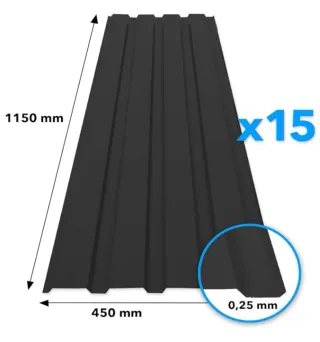 Lámina metálica negra 115x45cm