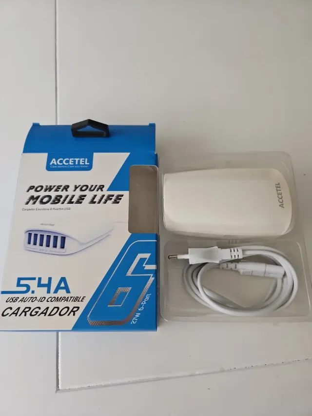 Cargador USB ACCETEL 5.4A 6 Puertos