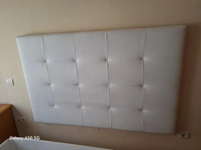 Cabecero Acolchado Piel Sintética Blanco