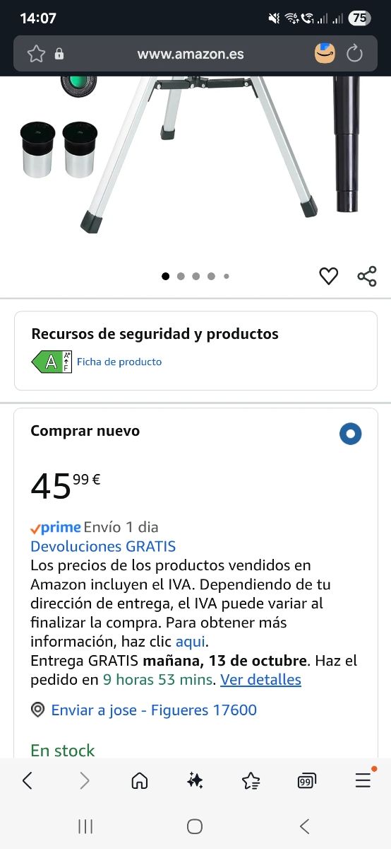 Telescopio Astronómico Misilmp 90X HD