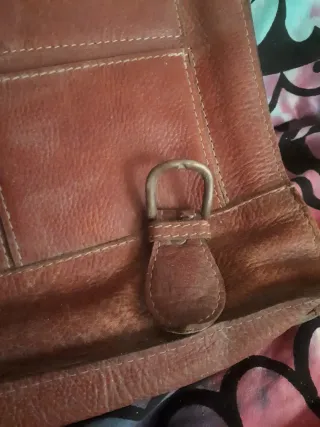 Cartera o bolso  de piel marrón Antiguo.
