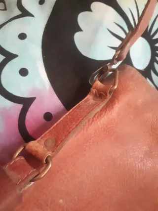 Cartera o bolso  de piel marrón Antiguo.