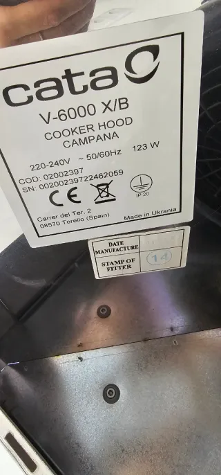 Campana extractora Cata nueva a estrenar