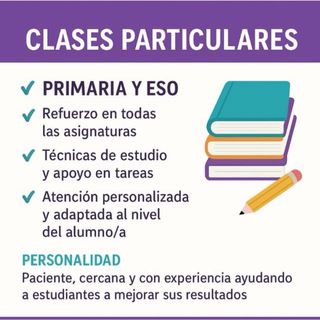 Clases particulares primaria, E.S.O y bachillerato