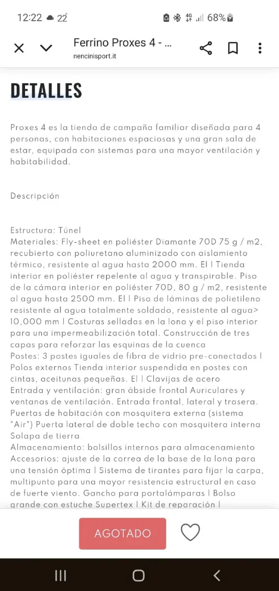 Tienda de campaña Ferrino Proxes 4 plazas