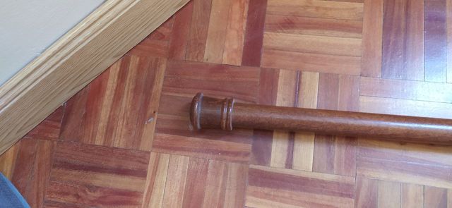 Barra cortina madera sin soportes