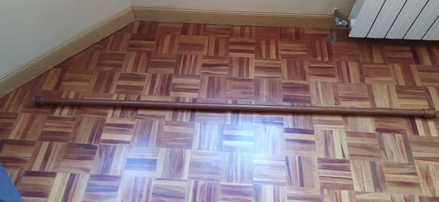 Barra cortina madera sin soportes