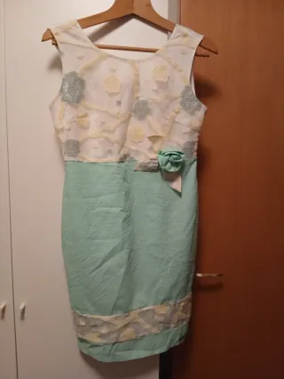 Abito da cerimonia bianco e verde