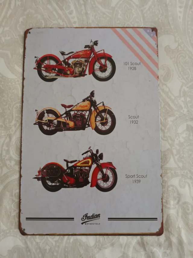 Placa Metálica Indian Motocicletas Vintage