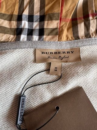 Sudadera Burberry Gris con Capucha
