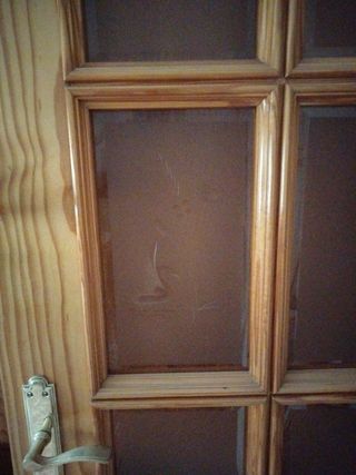 Puerta madera con cristal