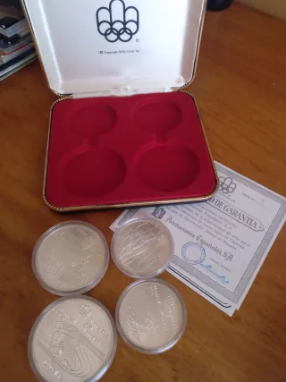 Estuche 5 serie Monedas Plata Olimpiadas Canadá 