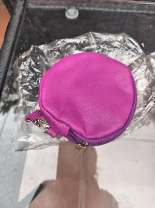 Bolsito Monedero Flor Rosa Morado