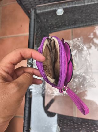 Bolsito Monedero Flor Rosa Morado