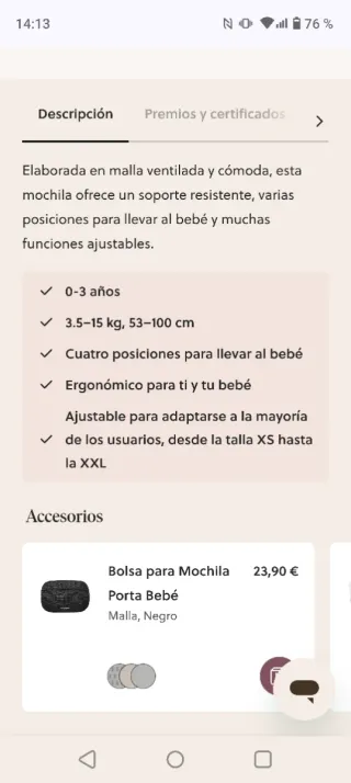 Babybjörn One Air Porta bebé