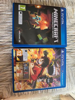 Cajas PS Vita Minecraft y One Piece