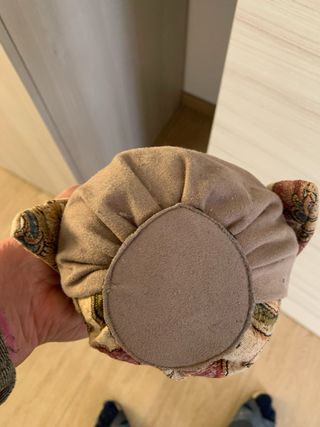 gufo stoffa decorato. artigianale unico pezzo