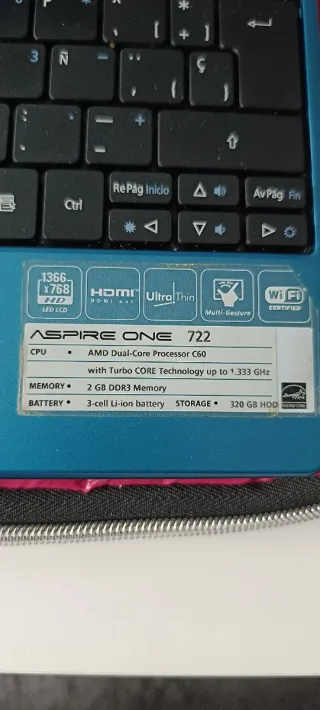 Portátil Acer Aspire One 722 Azul