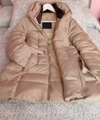 Anorak Chaquetón Zara Mujer Beige