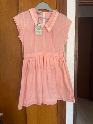 Vestido rosa con cuello Peter Pan Talla XL