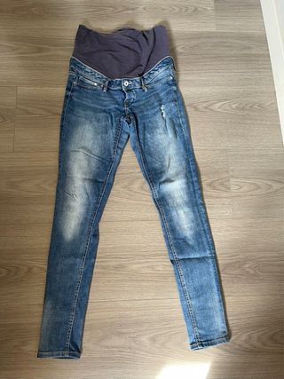 Tejano premamá azul