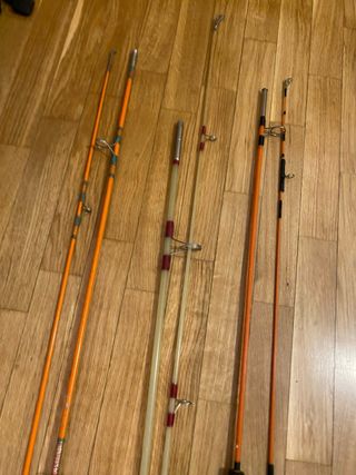 Lote de 3 cañas de pescar vintage