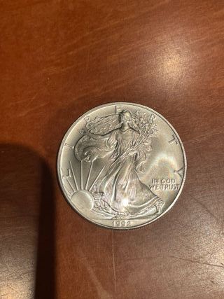 Moneda 1 oz plata American Silver Eagle 1992