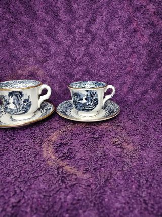 3 Tazas y Platos Cartuja de Sevilla