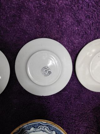 3 Tazas y Platos Cartuja de Sevilla