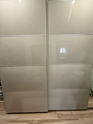 Armario grande 2 módulos IKEA beige y plata