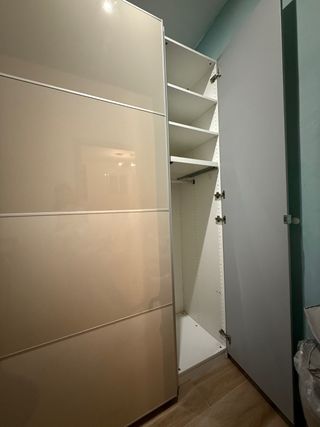 Armario grande 3 módulos IKEA beige y plata