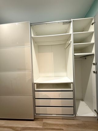Armario grande 3 módulos IKEA beige y plata