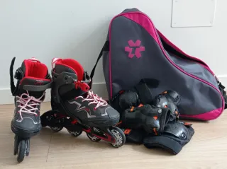 Patines Decathlon 35-38 + Bolsa y Protecciones