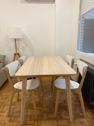 Mesa comedor madera Ikea Lisabo + 4 sillas