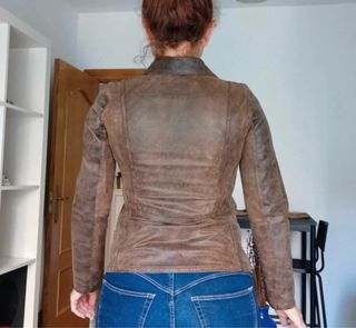 Cazadora Piel Mujer Doble Faz Marrón