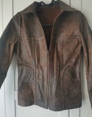 Cazadora Piel Mujer Doble Faz Marrón