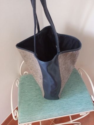 Bolso gran capacidad azul y gris